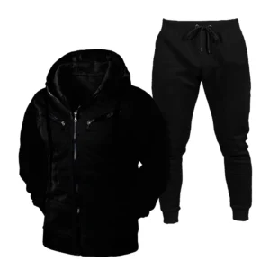 Kit Conjunto Blusa De Frio com Zíper + Calça de Moletom produto shopee clique em comprar