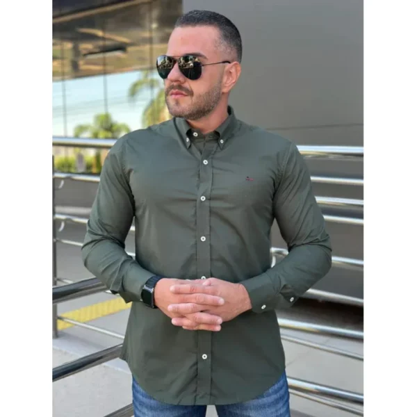 Camisa Manga Longa Masculina Nova Coleção Cores do P ao EG, Lindas cores. Produto da shopee, clica em comprar - Imagem 5