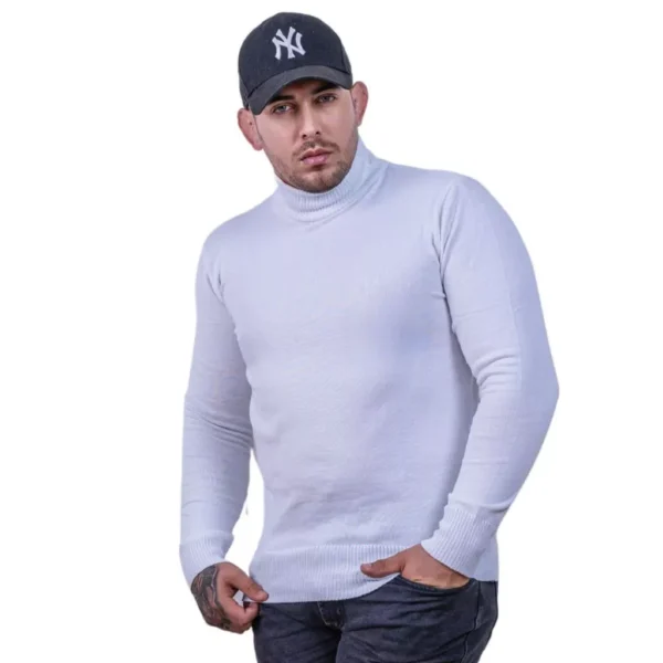 Blusa de Frio Masculina Cardigan Cacharrel Gola Alta Segunda Pele Básica Premium Sueter Tricot varias cores produto shopee - Imagem 5