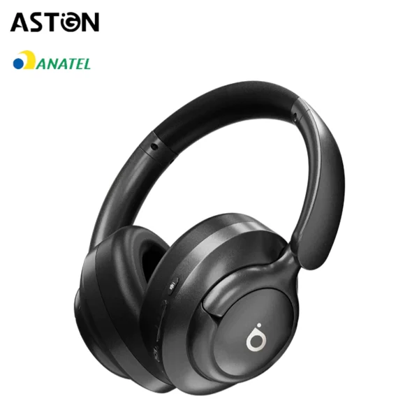 Fone de ouvido Bluetooth sem fio transparente com redução de ruído montado na cabeça ANC