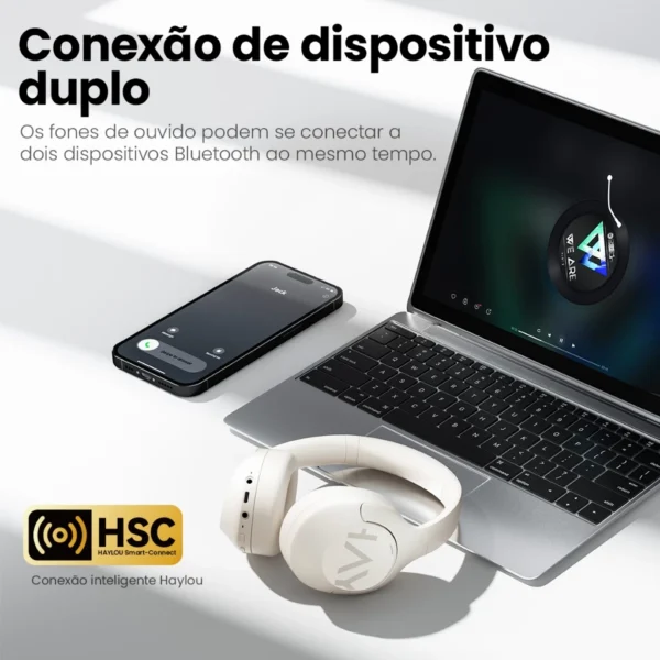 Haylou S30 ANC Fone De Ouvido Sem Fio Bluetooth 5.4 80 H Bateria Headphone com Microfone GamingHeadset - Imagem 3
