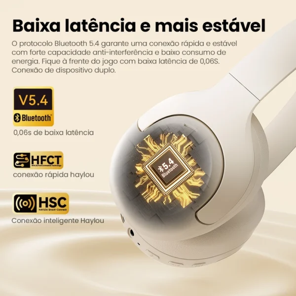Haylou S30 ANC Fone De Ouvido Sem Fio Bluetooth 5.4 80 H Bateria Headphone com Microfone GamingHeadset - Imagem 2