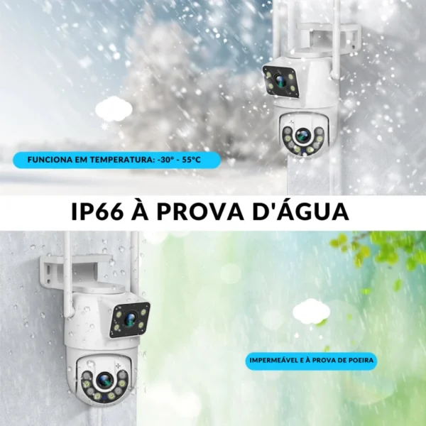 Camera de Segurança lente dupla IP66 Wi-fi 360° sensor de movimento visão câmera APP ICSEE disponível - Imagem 2